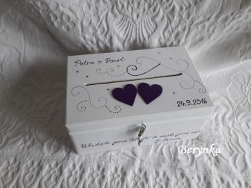 Svatební bedýnka se srdíčky a spirálkami