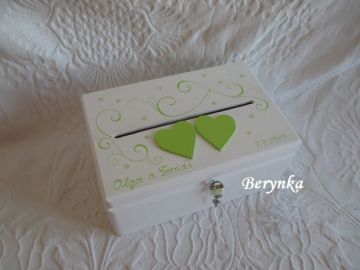 Svatební bedýnka se srdíčky a spirálkami