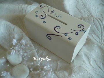 Svatební pokladnička se srdíčky a spirálkami