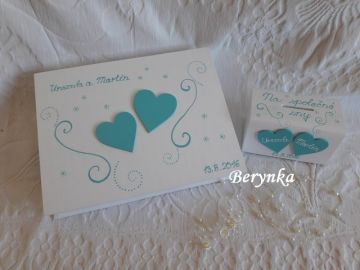 Svatební pokladnička se srdíčky a spirálkami