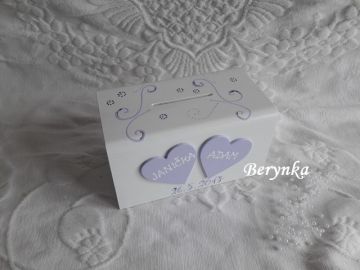 Svatební pokladnička se srdíčky a spirálkami