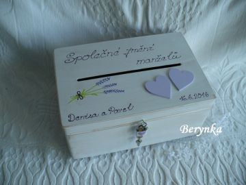 Svatební bedýnka - levandulová v patině