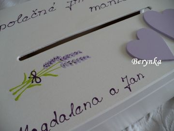 Svatební bedýnka - levandulová v patině