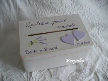 Svatební bedýnka - levandulová v patině