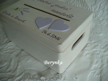 Svatební bedýnka - levandulová v patině