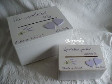 Svatební bedýnka - levandulová v patině