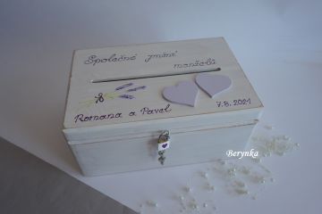 Svatební bedýnka - levandulová v patině