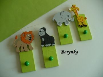 Dřevěné dekorace - zvířátka - Jungle - k tapetě