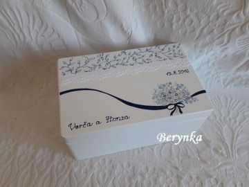 Svatební bedýnka s krajkou - k oznámení