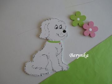 Dřevěné dekorace - s pejskem