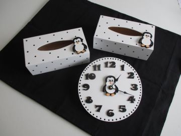 Dřevěné dekorace - s tučňákem