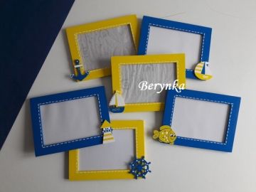 Dřevěné dekorace - námořnické se žlutou