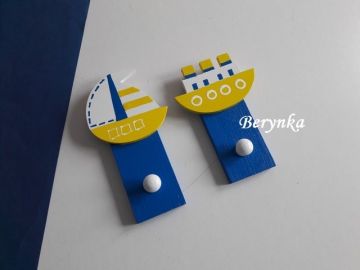 Dřevěné dekorace - námořnické se žlutou