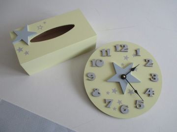 Dřevěné dekorace - tyrkysové se žlutou