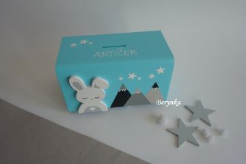 Dřevěná pokladnička pro děti