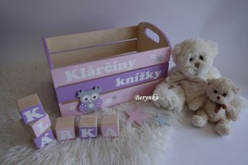 Dřevěná bedýnka se sovičkou - v různých barvách