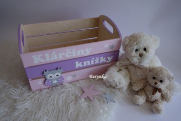 Dřevěná bedýnka se sovičkou - v různých barvách