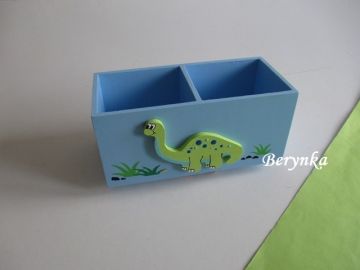 Dřevěné dekorace - zelené s dinosaury