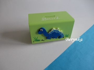 Dřevěné dekorace - zelené s dinosaury