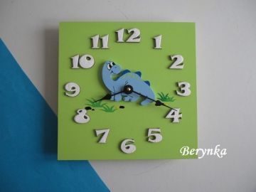 Dřevěné dekorace - zelené s dinosaury