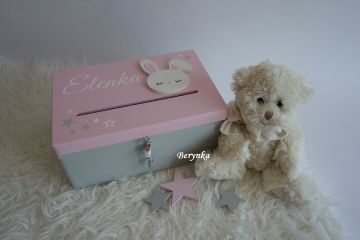 Pokladnička - bedýnka se zajíčkem